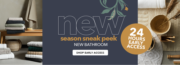 New Season Sneak Peek bathroom. Shop new in 